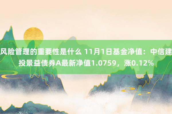 风险管理的重要性是什么 11月1日基金净值：中信建投景益债券A最新净值1.0759，涨0.12%