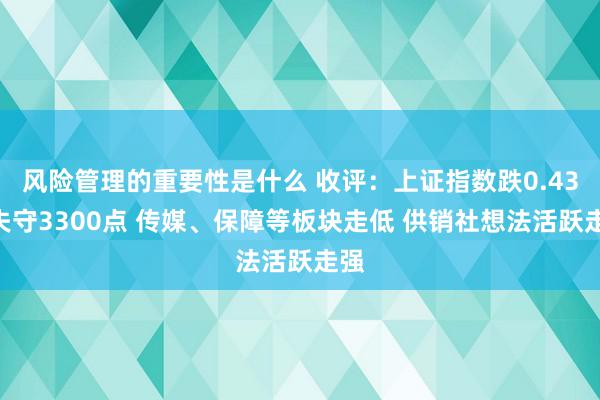 风险管理的重要性是什么 收评：上证指数跌0.43%失守3300点 传媒、保障等板块走低 供销社想法活跃走强