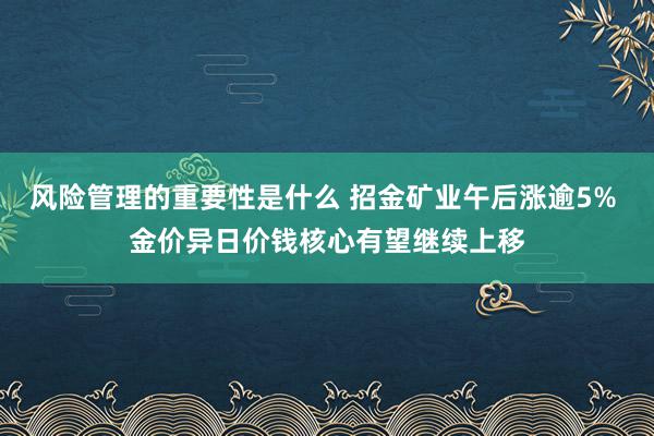 风险管理的重要性是什么 招金矿业午后涨逾5% 金价异日价钱核心有望继续上移