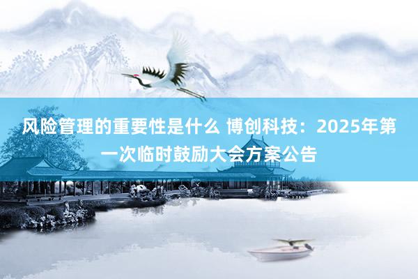 风险管理的重要性是什么 博创科技：2025年第一次临时鼓励大会方案公告