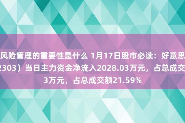 风险管理的重要性是什么 1月17日股市必读：好意思盈森（002303）当日主力资金净流入2028.03万元，占总成交额21.59%