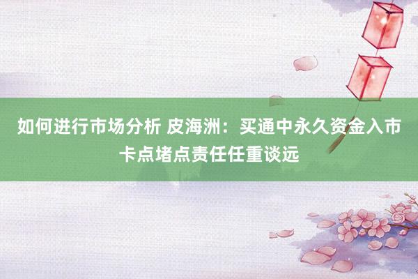 如何进行市场分析 皮海洲：买通中永久资金入市卡点堵点责任任重谈远