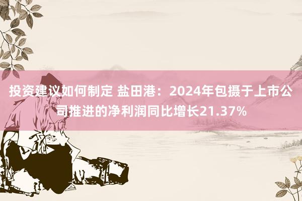 投资建议如何制定 盐田港：2024年包摄于上市公司推进的净利润同比增长21.37%