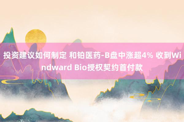 投资建议如何制定 和铂医药-B盘中涨超4% 收到Windward Bio授权契约首付款