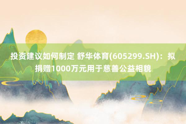 投资建议如何制定 舒华体育(605299.SH)：拟捐赠1000万元用于慈善公益相貌