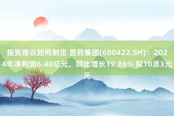 投资建议如何制定 昆药集团(600422.SH)：2024年净利润6.48亿元，同比增长19.86% 拟10派3元