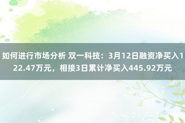 如何进行市场分析 双一科技：3月12日融资净买入122.47万元，相接3日累计净买入445.92万元