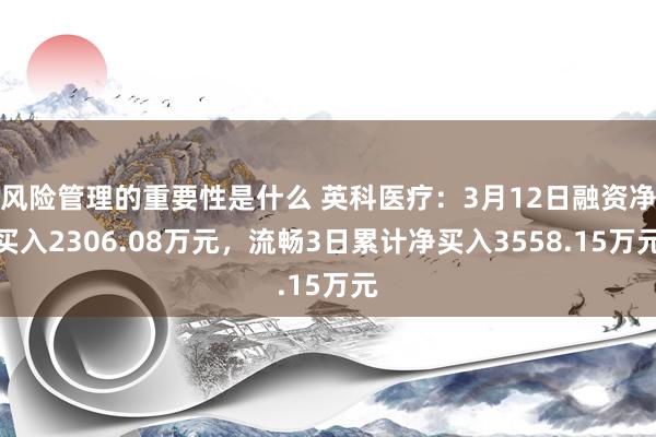 风险管理的重要性是什么 英科医疗：3月12日融资净买入2306.08万元，流畅3日累计净买入3558.15万元